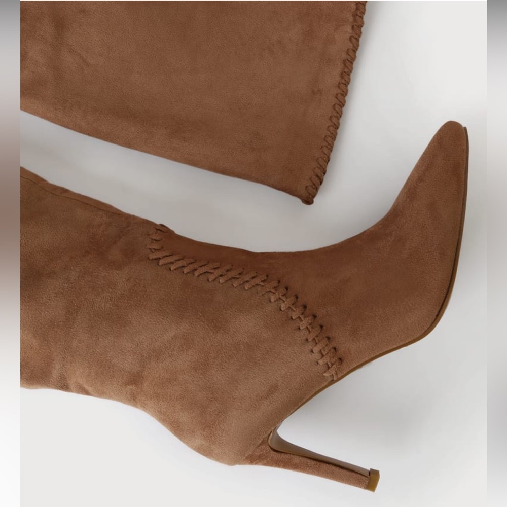 Billini Brielle Pecan Suede Knee-High Slip-On Boots